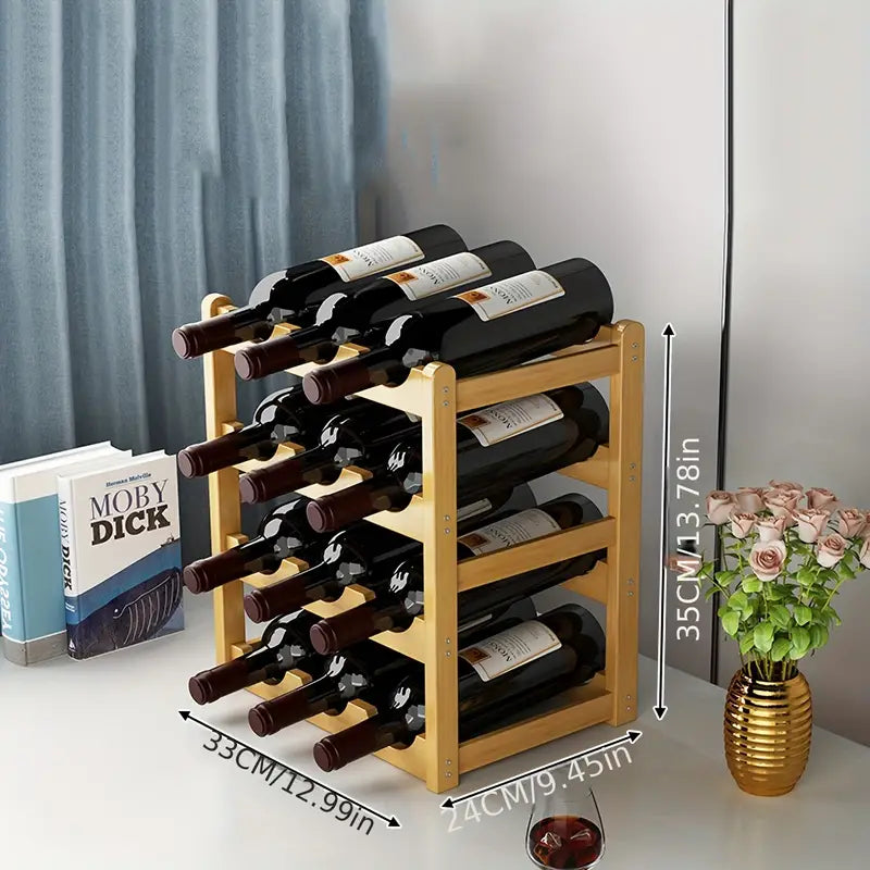 4 Layer Tabletop Bamboo Wine Rack