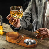 Ashtray Whiskey Glass Tray and Cigar Cigarette Holder