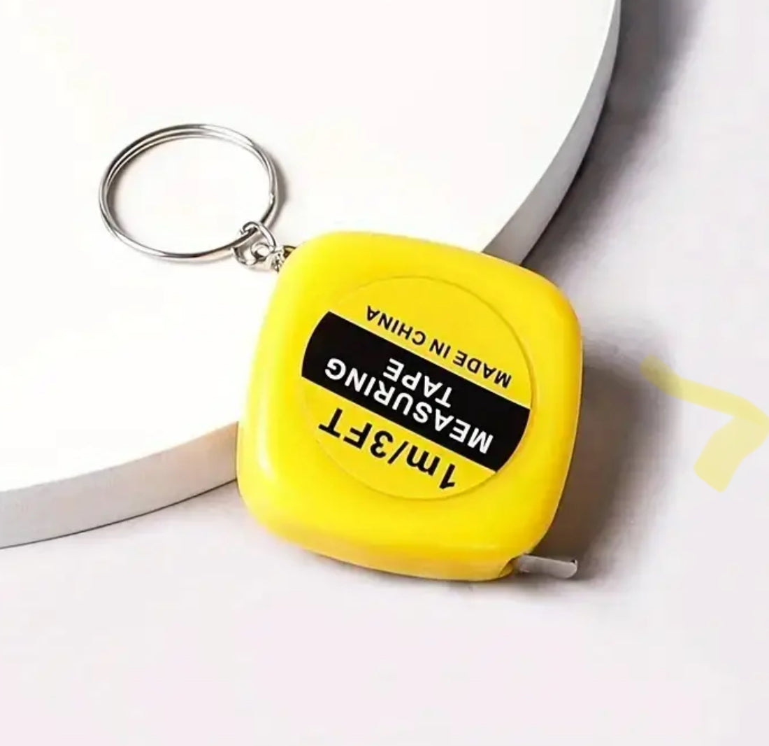 Mini Keyring Tape Measure - Yellow