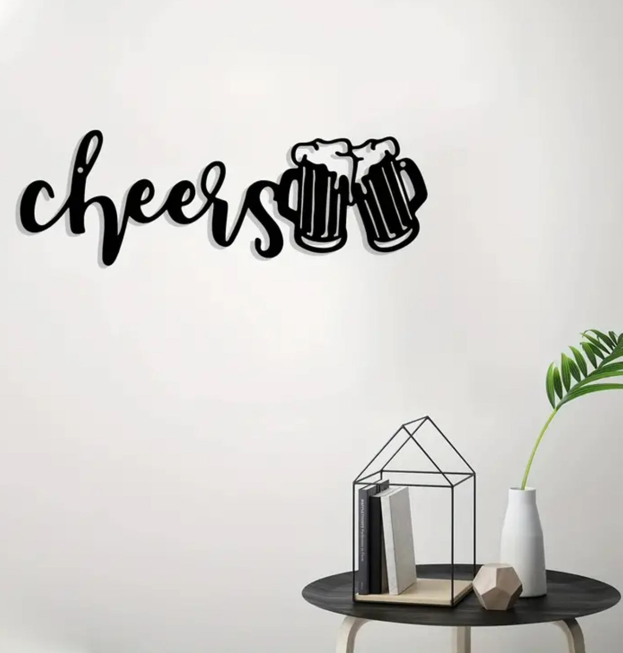 Metal Cheers Sign Beer Glasses