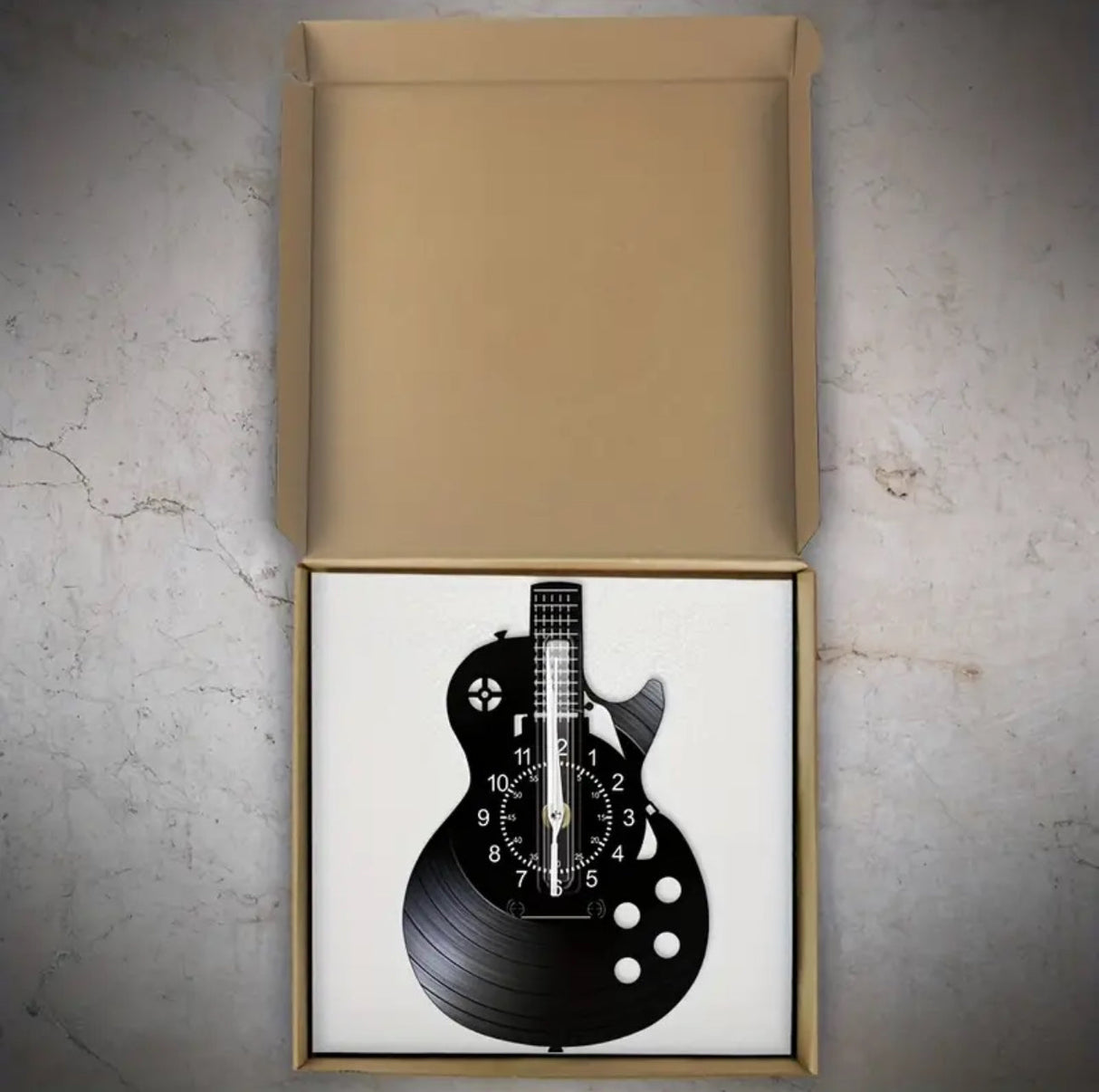 Guitar Vinyl Wall Clock LED 7 Colours