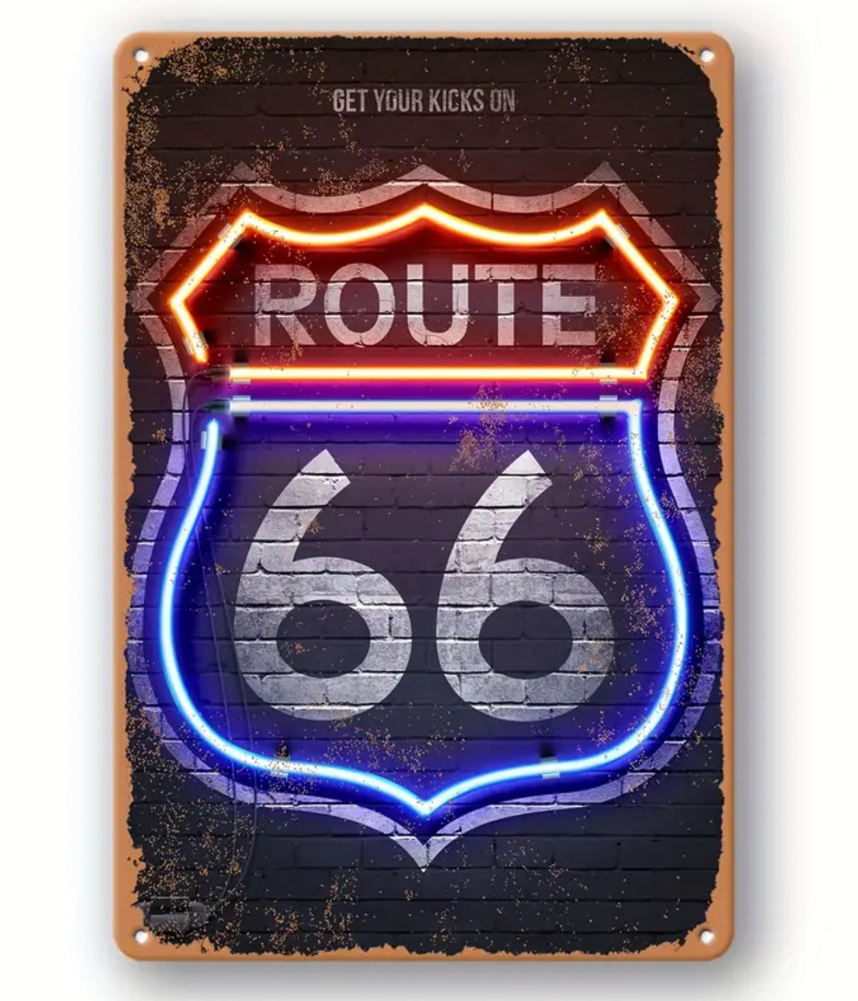 Route 66 Sign Metal Tin Plate Sign Poster