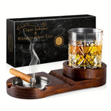 Ashtray Whiskey Glass Tray and Cigar Cigarette Holder