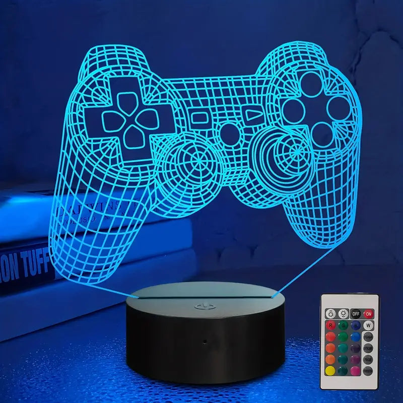 3D Gaming Controller Illusion Lamp 16 Colours With Remote