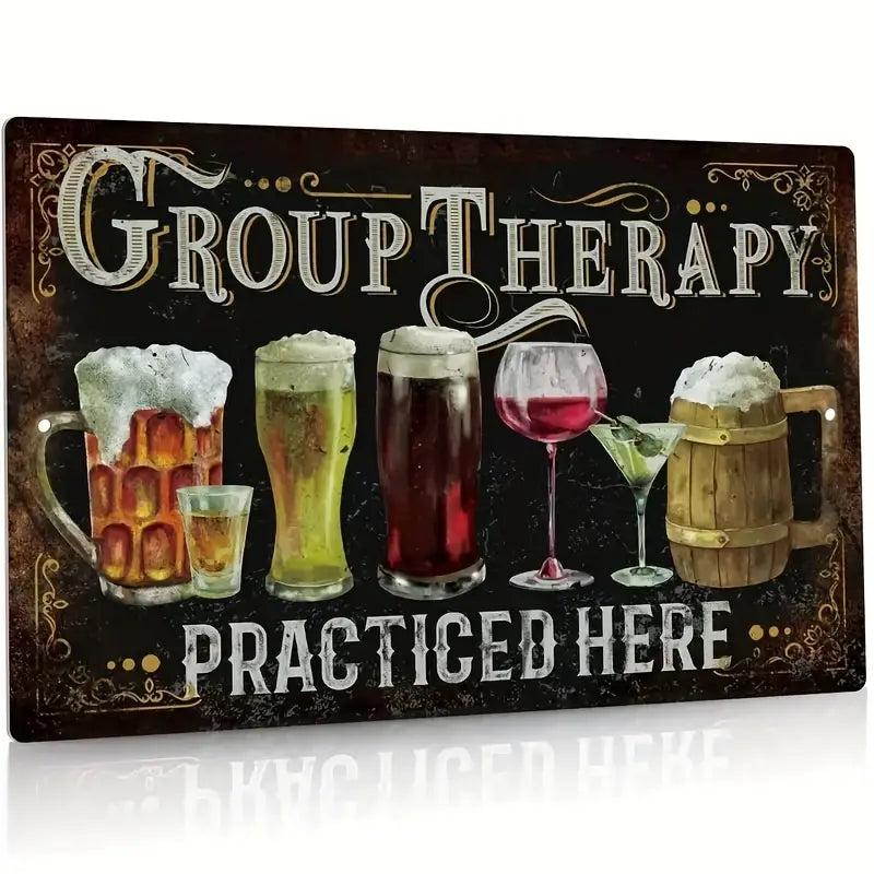 Group Therapy Sign Metal Tin Plate Sign Poster